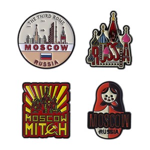 Broche commémorative de <span class=keywords><strong>tourisme</strong></span> en alliage de zinc électroplaqué, motif dessin animé Dola, Moscou, <span class=keywords><strong>Russie</strong></span> - Product Image 5