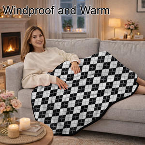 Manta Poncho de Forro Polar para Silla de Ruedas con Broches, Largo hasta la Rodilla, Lavable a Máquina - Product Image 3