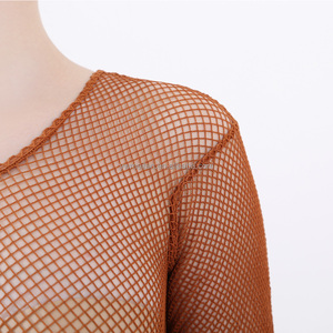 Bodystocking en résille personnalisé pour femmes, antidérapant, collants de danse latine, sexy, transparent, caramel, bodystocking de carnaval - Product Image 6