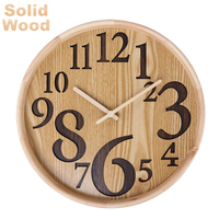 Horloge murale en bois avec chiffres 3D découpés au laser, décoration moderne pour la maison et le bureau