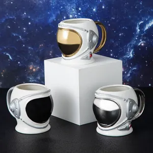 Chapeau d'astronaute en porcelaine, accessoire créatif en céramique de grande capacité, style d'aviation, fait à la main, accessoire d'astronaute, pour boissons, nouveauté