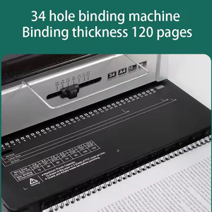 Machine à relier manuelle à fils à 34 trous <span class=keywords><strong>Perforateur</strong></span> de calendrier de table à double bobine pour offre de contrat et presse à anneaux en un - Product Image 5