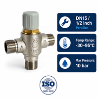 Menang dalam DN15 Brass 37 ℃   Katup Pencampur Termostatik Pemanas Air Panas Tenaga Surya Pompa Panas Pengalih Panas Mandiri