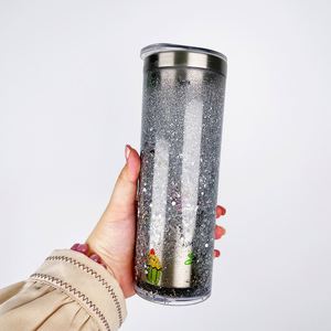 Gobelet isotherme 20oz à paroi mince et droite, pré-encollé pour sublimation, type globe à neige, pour cadeaux personnalisés - Product Image 2
