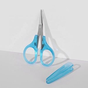 Mini Stainless Steel Beard <strong>Mustache</strong> Hair Eyebrow Nose Trimmer <strong>Scissor</strong> with Cover for Personal Care - Product Image 3