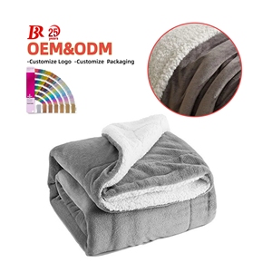 Tùy Chỉnh King-Size Sherpa Flannel Ném Chăn Hai Lớp Sang Trọng Dệt In Sợi Nhỏ Lông Cừu Đồng Bằng Chống Đóng Cọc Giường Mùa Đông - Product Image 1