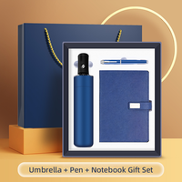 Lieferanten-Geschenkset Kompakter Regenschirm Schwarz Individuelles Logo Stift Echt Langlebig Wiederverwendbar Alltäglich Tragbar Reise-Accessoire