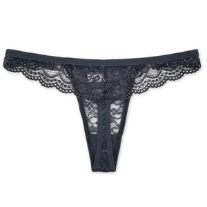 Châu Âu Mỹ thoáng khí vô hình đồ lót Girls 'thong liền mạch ren XL thấp tăng bông đáy quần quần lót màu đen đồ lót - Product Image 4