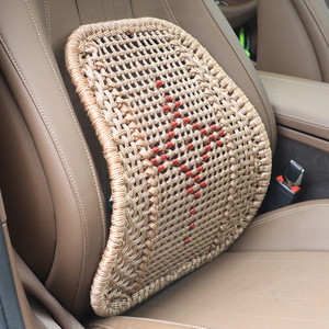 Hand-Woven Ice Silk Lumbar Cushion Breathable Massage <b>Backrest</b> For Car Seat Summer Use - Product Image 1