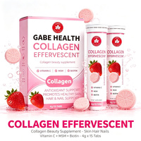 Comprimés effervescents de collagène à marque privée OEM, saveur fraise, peptides de collagène, biotine, MSM, vitamine C, pour la beauté de la peau, des cheveux et des ongles, personnalisables