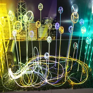 Tatil aydınlatma noel dekorasyonu sihirli küre ışık Fiber optik takılı zemin top lamba