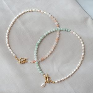 Collar Clásico Chapado en Oro con Cuentas de Piedras Naturales y Gemas, con Perlas de Yoga, para Joyería Unisex - Product Image 1