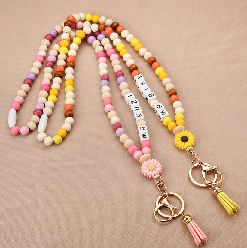 New Hand-woven Cotton Rope Cell Phone Lanyard Bag Lanyard Flower Braided Keychain Lanyard