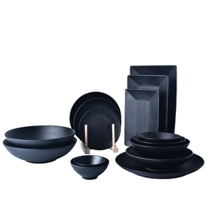 Vente en gros de vaisselle en céramique de style <span class=keywords><strong>chinois</strong></span> pour buffet glaçure noire avec point de retrait vaisselle de <span class=keywords><strong>service</strong></span> à domicile ustensiles de cuisine à motifs - Product Image 6