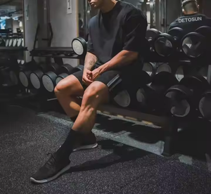 T-shirts de sport amples et épais en coton <span class=keywords><strong>pour</strong></span> hommes, grandes tailles, style streetwear uni, supportant la personnalisation par le fabricant - Product Image 5