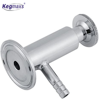 Kegmaxs – pince de valeur d'échantillon sanitaire SS304 à dégagement rapide de 1.5 pouces avec poignée elliptique virole OD 50.5MM plateau d'égouttage de bière pour brassage à domicile