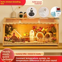 Boîte d'alimentation pour poulets en bois, luxueuse, florale et moelleuse, avec contrôle de la température, convient au salon, nid et cage pour petits animaux