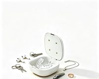 Boîte de rangement orthodontique portable pour appareil dentaire avec fonction de stérilisation UV, blanche