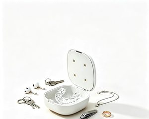 Estuche Portátil para Retenedores Dentales con Función de Esterilización UV, Caja de Almacenamiento Blanca para Ortodoncia - Product Image 6