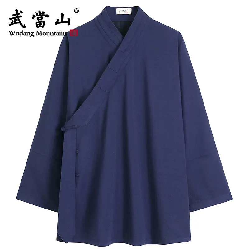 Hanfu Chinese wind autumn and winter slant-lapel taiji suit slant-lapel robe suit Hanfu coat thickening