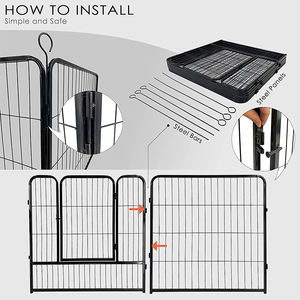 JH-Mech ODM Yards forma intercambiabile porta bloccabile staccabile rettangolare autoportante verniciatura a polvere in acciaio Pet <span class=keywords><strong>Dog</strong></span> box - Product Image 6