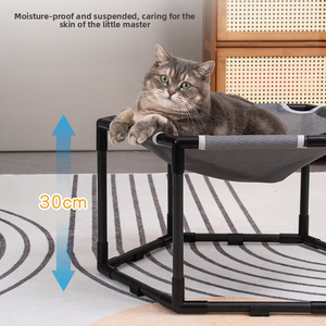 מיטת ערסל תלויה לחיות מחמד לקיץ - מיטת חתולים וכלבים קלה וניתנת להסרה, נושמת, לחיות מחמד קטנות - מבצע חם - Product Image 2