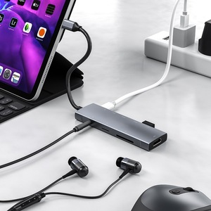 3.5mm âm thanh nhôm tốc độ cao <span class=keywords><strong>USB</strong></span> 3.0 HUB 9 trong 1 <span class=keywords><strong>USB</strong></span> C HUB <span class=keywords><strong>Dock</strong></span> kết nối <span class=keywords><strong>USB</strong></span> loại C HUB - Product Image 4