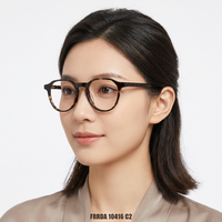 Nouvelles lunettes de vue pour femmes, monture ronde en acétate, style rétro classique, tendance, avec impression de diamants
