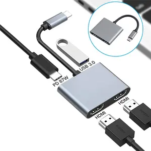 USB 유형 C 허브 듀얼 모니터 노트북 도킹 스테이션 2 Hdtv PD USB MST 어댑터 맥북 프로 삼성
