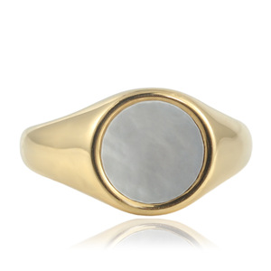Yunnique – bague en pierre ronde pour femmes, monture sertie, bijoux cadeau, 24028 - Product Image 1