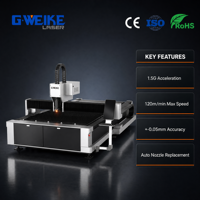 Machine de découpe laser à fibre automatique Cypcut 3015 2-3KW 3000x1500mm à plateforme ouverte simple refroidie par eau pour métaux et acier inoxydable