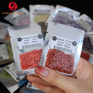 พลอยสังเคราะห์เกรด 5A คุณภาพสูง ทรงเหลี่ยมเจียรด้วยเครื่องจักร ขนาด 0.8-2.9 มม. สีฟ้าโทแพซ สีม่วงการ์เนต สีแดง สีส้ม สีชมพู คิวบิกเซอร์โคเนีย - Product Image 2