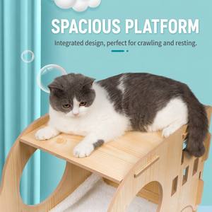 Cuccia per Gatti a Forma di <span class=keywords><strong>Auto</strong></span> in Legno Massello con Tiragraffi in Sisal, Arredamento Moderno per Animali Domestici, Nido di Lusso, Pannello da 15mm, Durevole, Stabile, Vendita all'Ingrosso - Product Image 3