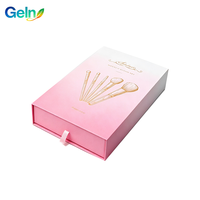 Boîte magnétique personnalisée de style livre avec logo en feuille d'or pour ensemble de pinceaux de maquillage, vente en gros, approvisionnement direct d'usine