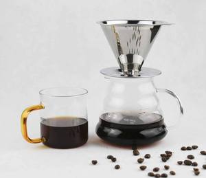 빠른 배달 도매 Cntinuous 사용 드립 무료 Paperdouble 벽 스테인레스 스틸 콘 커피 필터 - Product Image 6