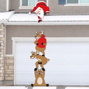 Nouvel art de jardin de Noël transfrontalier, Père Noël gonflable qui tombe du toit, décorations de jardin de vacances en plein air - Product Image 3