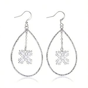 Pendientes de latón con forma de lágrima y colgante de quilla, estilo hawaiano, bohemios, para la playa, uso diario o viajes. - Product Image 2