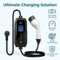Station de recharge de voiture à courant réglable, longueur de câble 5M/6M/7M/10M, type 2, norme européenne, chargeur EV portable 11 kW