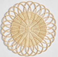 Sets de table de luxe faits à la main, écologiques, en rotin naturel tressé pour assiettes de dîner