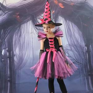 Vestido de Tutú de Bruja para Niñas HP Evil Halloween con Sombrero de Bruja, Disfraz de Fiesta de Cumpleaños, Disfraz de Purim, Vestido de Gala para Niños - Product Image 3