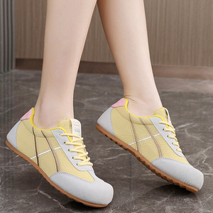Chaussures décontractées, baskets blanches rétro, chaussures de sport décontractées multicolores à lacets, chaussures plates de course - Product Image 2
