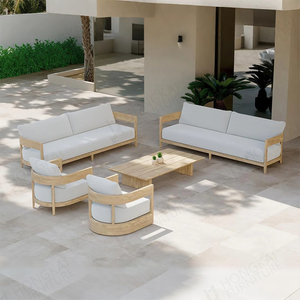 โซฟาไม้กลางแจ้งแบบแยกส่วน กันน้ำ สำหรับริมสระว่ายน้ำ ชายหาด สวน หรือระเบียง - Product Image 1