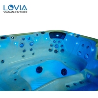 Spa Jacuzzi extérieur européen pour 6 personnes, bain à remous, hydromassage, massage à air, prêt à l'emploi pour l'extérieur