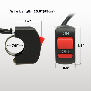 22 мм Монтажный размер ВКЛ-ВЫКЛ красный светодиодный пластиковый кнопочный переключатель руль переключатель Руля Мотоцикла переключатель для велосипеда <span class=keywords><strong>ATV</strong></span> - Product Image 2