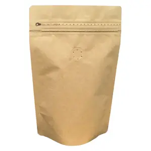 Café bag one-way válvula de ar autônomo de lado zipper papel kraft folha de alumínio saco de café embalagem saco de feijão personalizado atacado