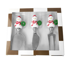 Christmas Snowman Stainless Steel Cutlery Set Butter Knife Cheese Knife Pizza Spatula Party Serving Utensils - Product Image 5