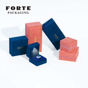 FORTE Luxury <b>LED</b> Jewelry Packaging Handmade Velvet Pendant <b>Box</b> <b>Light</b> Diamond Ring <b>Box</b> Jewelry <b>Box</b> - Product Image 5