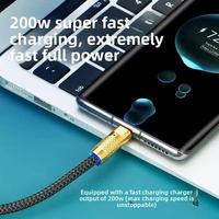 Cable USB de carga súper rápida de 120W 1 a 3, línea de datos tipo C 3 en 1 para teléfonos móviles, sala de estar de coche, compatible con Huawei