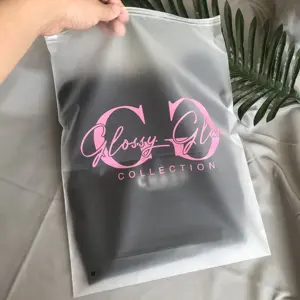 Custom Matte/Frosted Biodegradable Plastic Packaging Zipper Bags, T Shirt Swimwear Zip Lock Clothing Bags With Logo