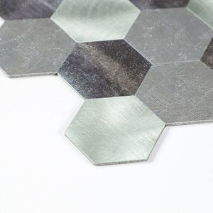 Pas de <span class=keywords><strong>mortier</strong></span> pas de désordre facile à installer peler et <span class=keywords><strong>coller</strong></span> des carreaux de mosaïque en aluminium hexagonaux - Product Image 3